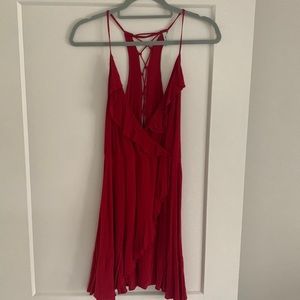 Kimchi Blue- red ruffle dress
